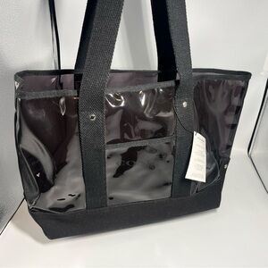 Coach Black/ClearTote Fragrance Bag~Travel/Beach-NOS